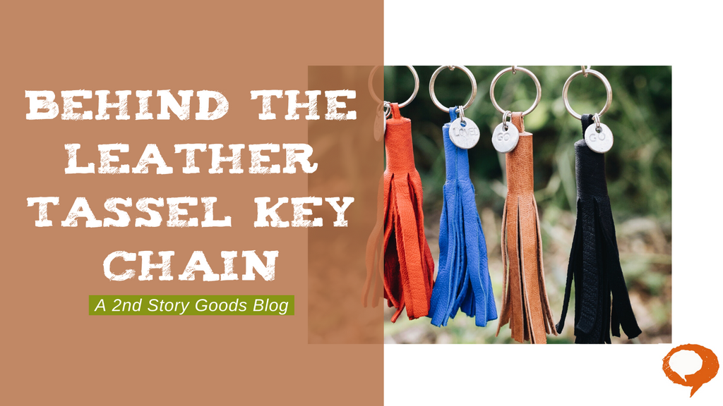 Behind the Leather Tassel Key Chain