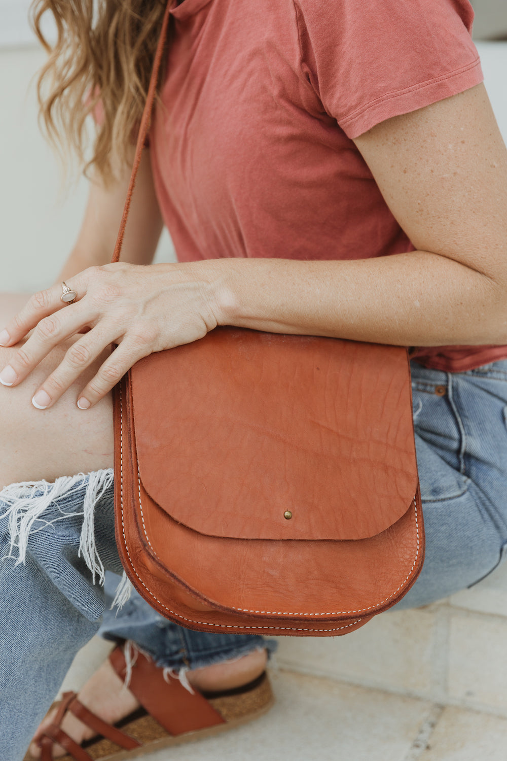 Joules leather saddle bag store